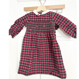 Little Me Red Plaid Smocked Dress and Bloomers Sz 24MTS